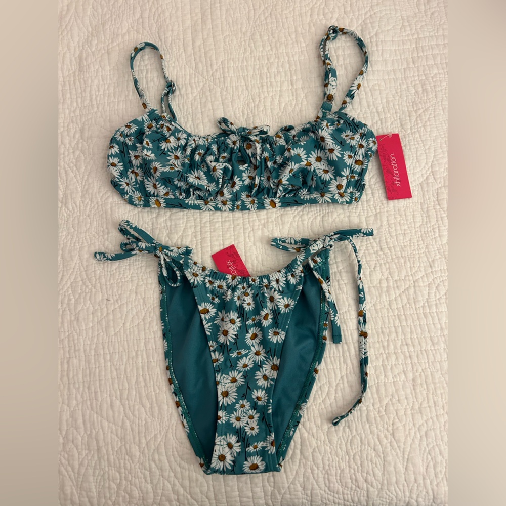 Green floral bikini